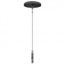 Westgate MFG C1 SCL-CS1M-6FT-BK - ADJ. 6FT 1/16in SINGLE SUSP. SET 2in MINI CANOPY, KEYHOLE END, NON-POWER SIDE, BLACK