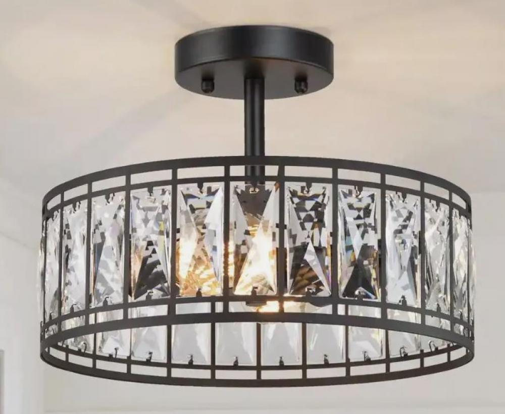 CRYSTAL SEMI-FLUSH BLACK