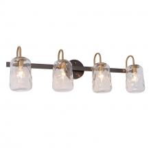 LNC Home HA05090W4 - Theia Water Ripple Handcrafted Glass 4 - Light Vanity Light