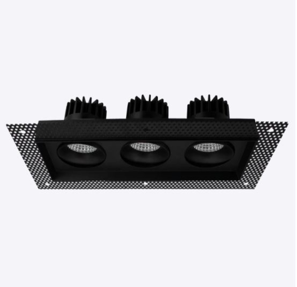 OMNI3 - THREE HEAD REGRESSED TRIMLESS MULTI-HEAD GIMBAL 5CCT SELECTABLE BLACK FINISH