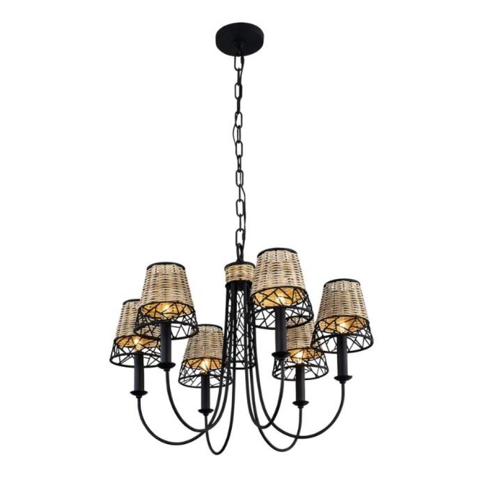 Cayman 6-Lt Chandelier - Black