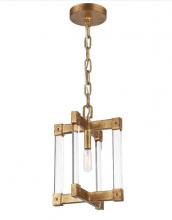 Varaluz 292M01AGL - Halcyon 1-Light Mini Pendant Antiqued Gold Leaf w/ Clear Acrylic