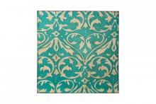 Varaluz 425A50 - Teal Damask Trefoil Wall Art - Distressed Teal/Ivory