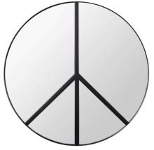 Varaluz 4DMI0117 - Paz 30-in Round Peace Sign Accent Mirror in Black