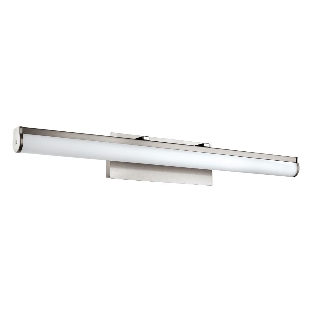 LED Bath/Vanity Light w/ Matte Nickel Finish & White Glass Shade