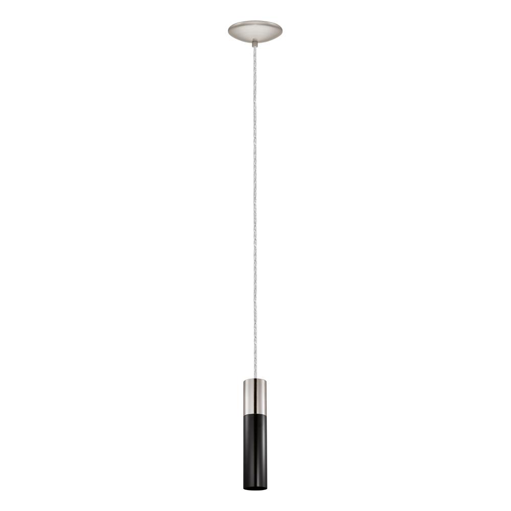 1 LT Mini Pendant w/ Matte Nickel Finish & Matte Black Shade w/ Matte Nickel Accent