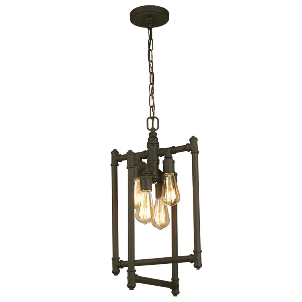 4 LT Open Frame, Open Bulb Pendant w/ Matte Bronze Finish