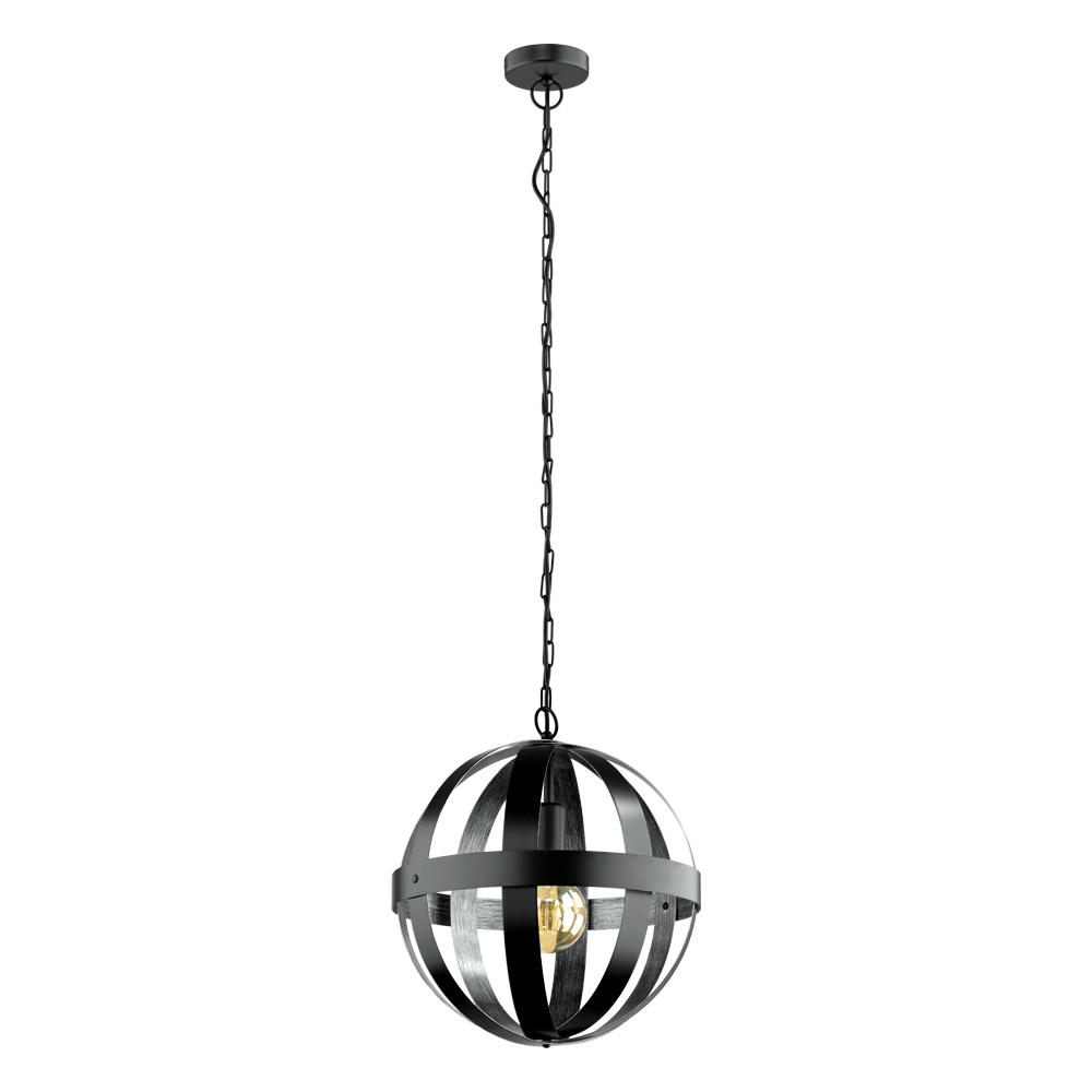 1 LT Pendant w/ Black Finish & Black w/ Silver Interior Metal Shade