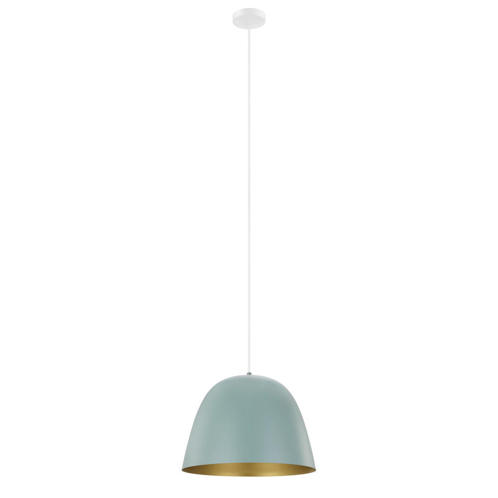 1 LT Pendant w/ Pastel Green Finish & Pastel Green w/ Copper Interior Metal Shade