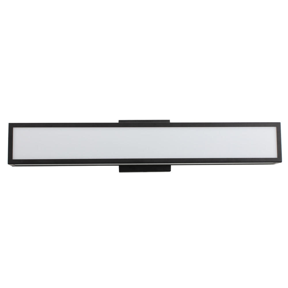 1 LT Integrated LED Bath/Vanity Light w/ Black Finish & White Acrylic Shade