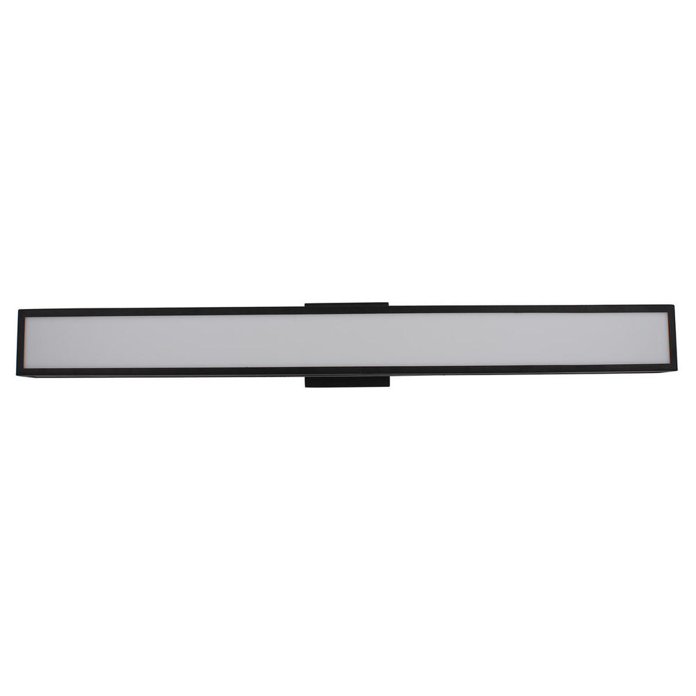 1 LT Integrated LED Bath/Vanity Light w/ Black Finish & White Acrylic Shade