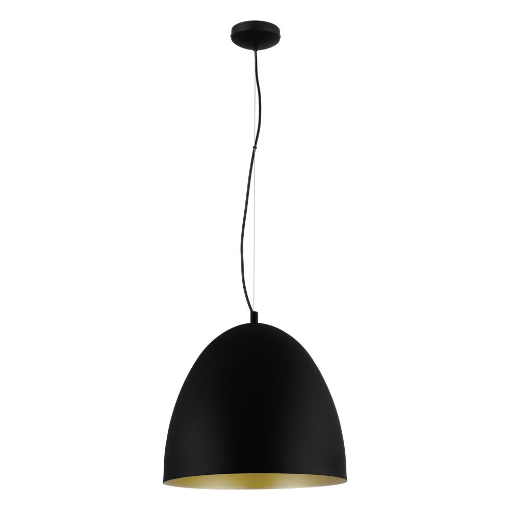 1 LT Pendant w/ Black Finish & Black & Gold Shade