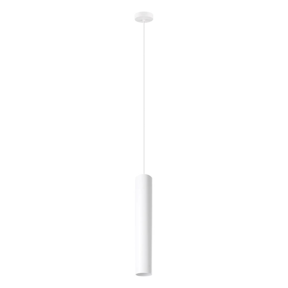 1 LT Pendant w/ White Finish & White Cylinder Shade