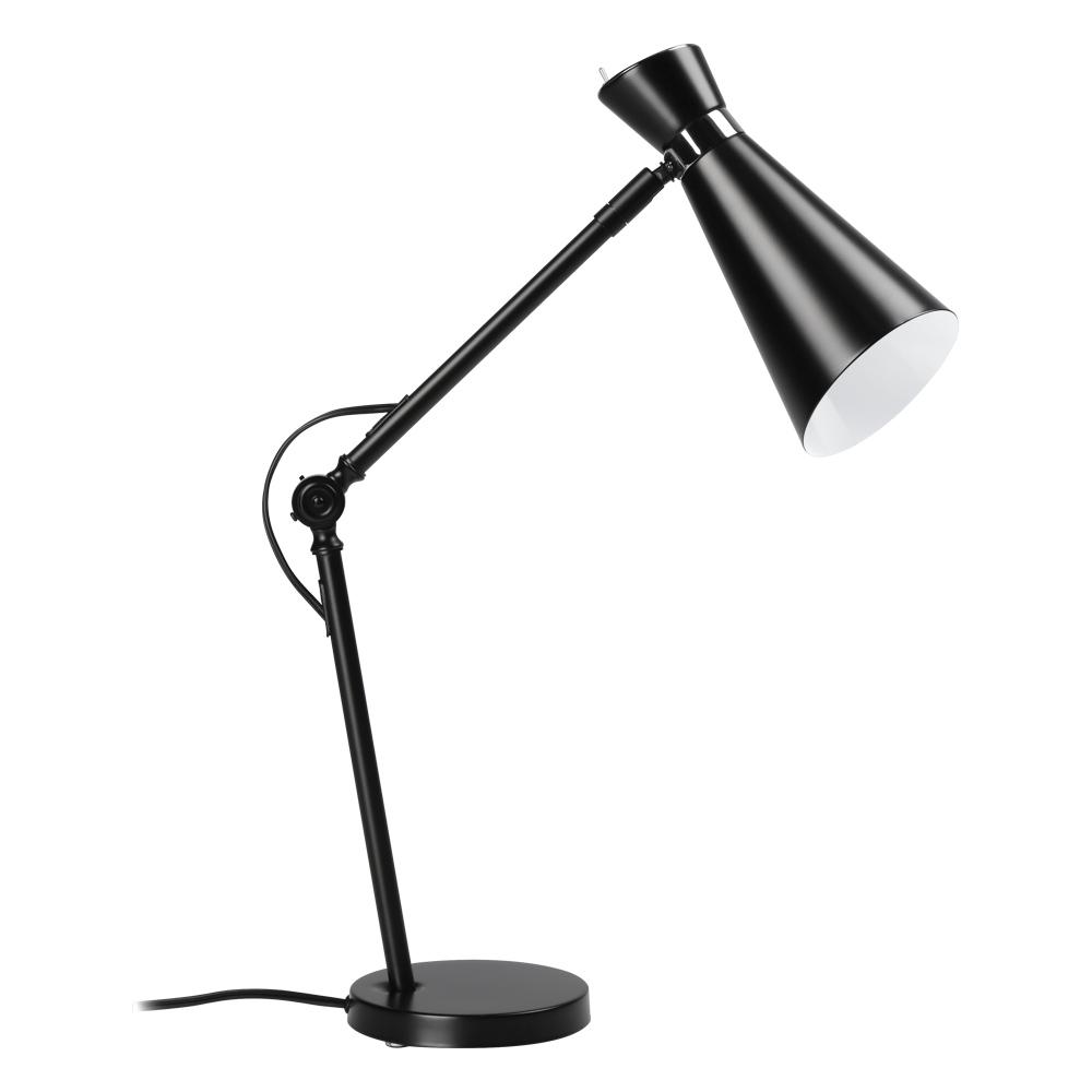 1 LT Table Lamp w/ Black Finish & Black w/ White Interior Metal Shade