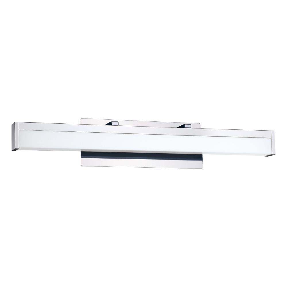 1 LT Integrated LED Bath/Vanity Light w/Chrome Finish & White Acrylic Shade