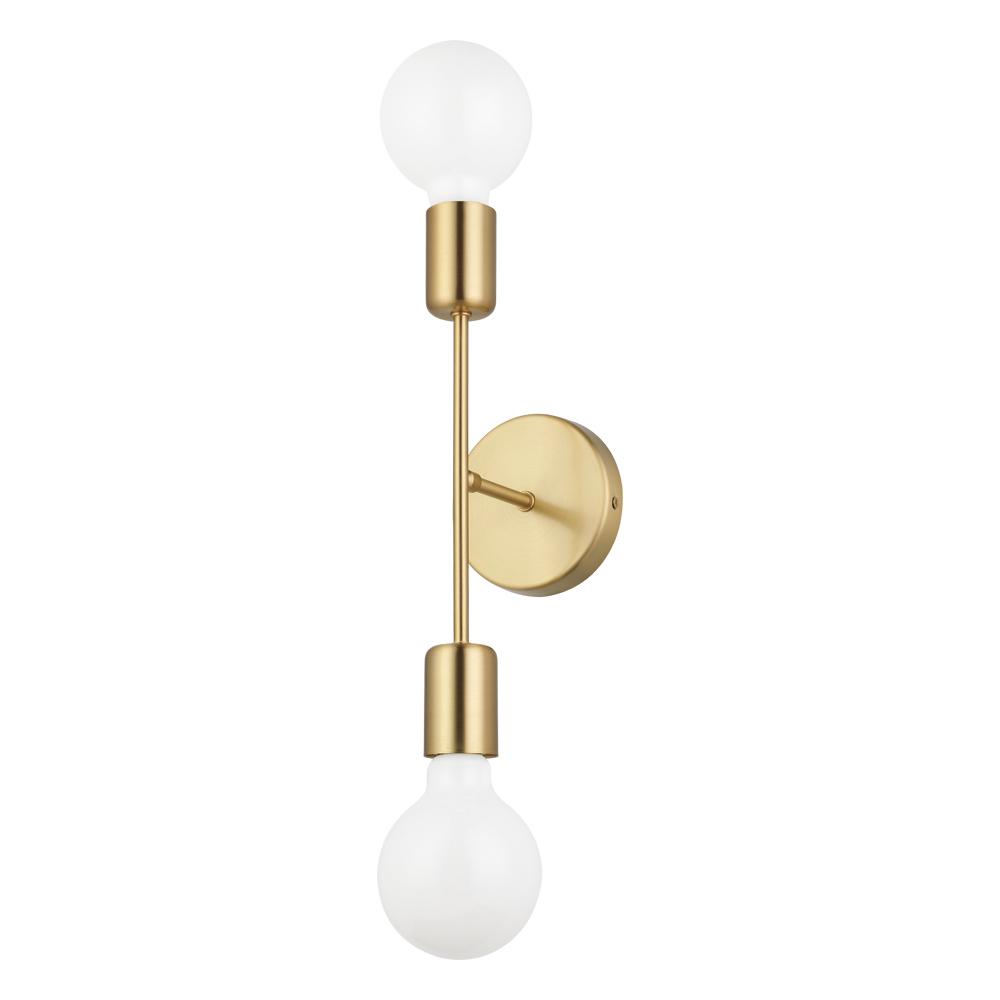 2 LT Open Bulb Wall Light w/ a Brushed Gold Finish