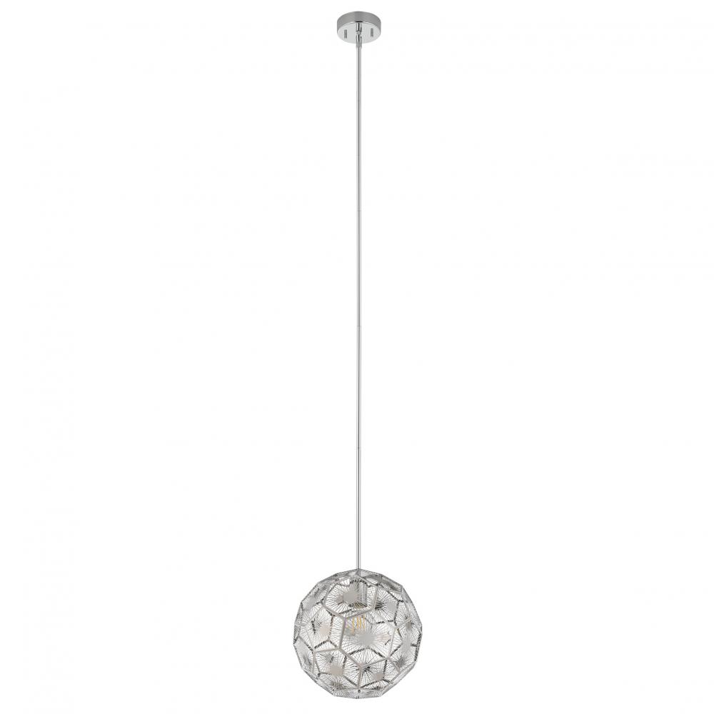 1 LT Pendant w/ Chrome Finish & Geometric Shaped Chrome Shade