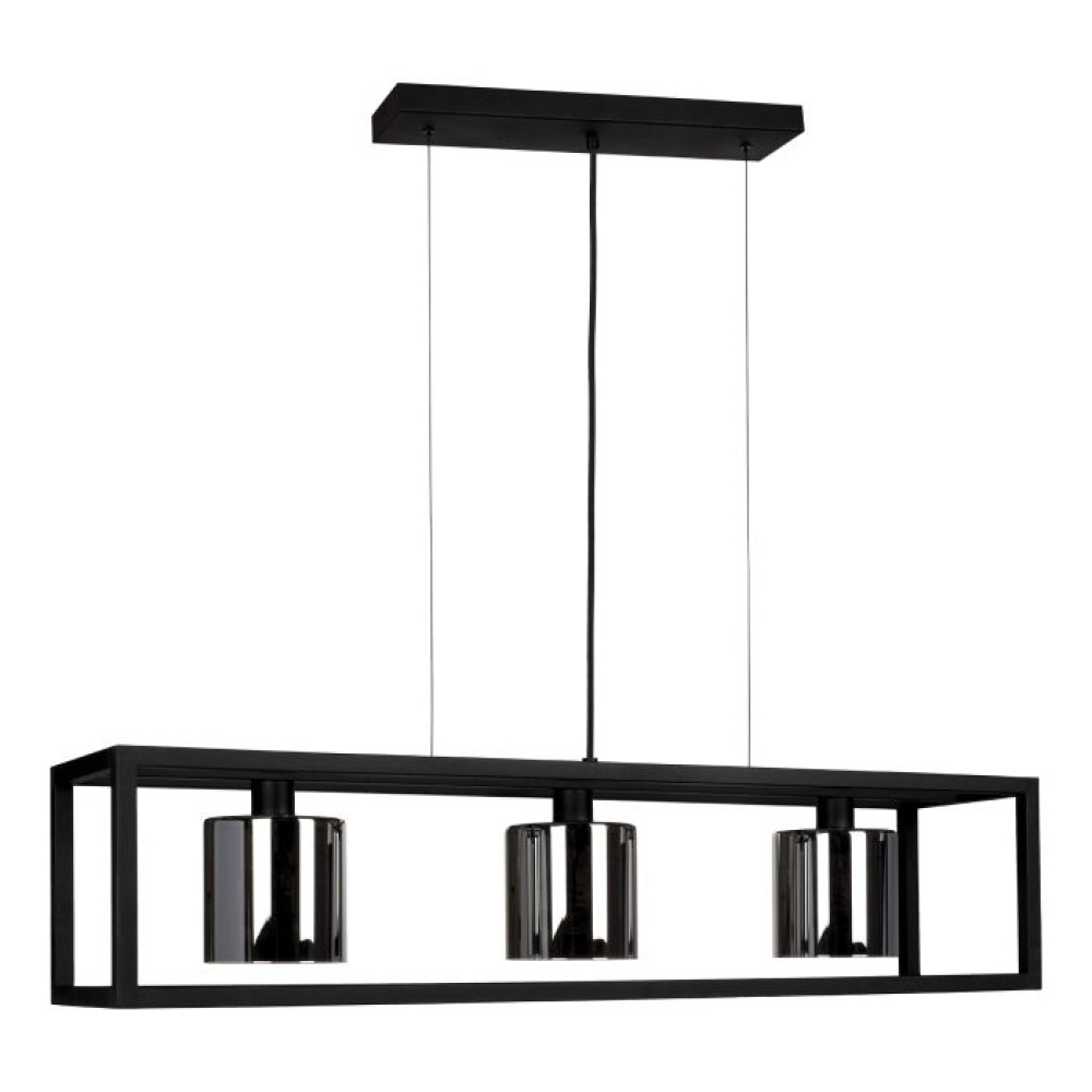 3 LT Linear Pendant w/ Black Finish & Metallic Smoked Glass Shades