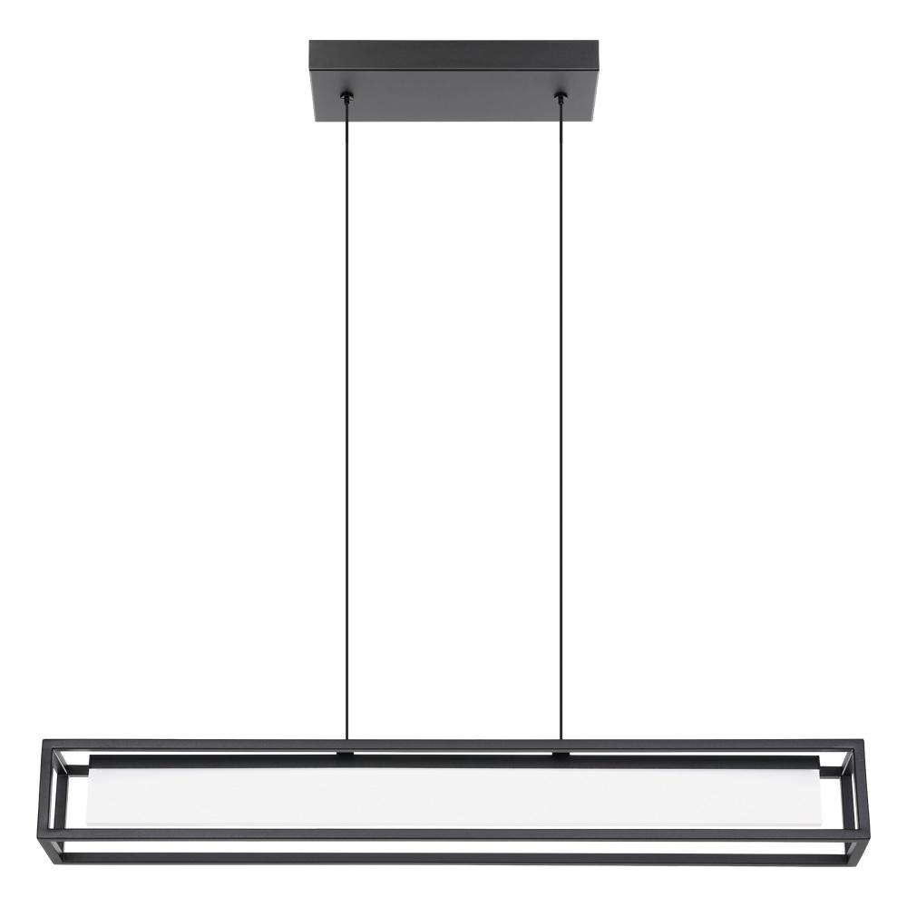 1 LT LED Linear Pendant w/ Black Finish & White Acrylic Diffuser