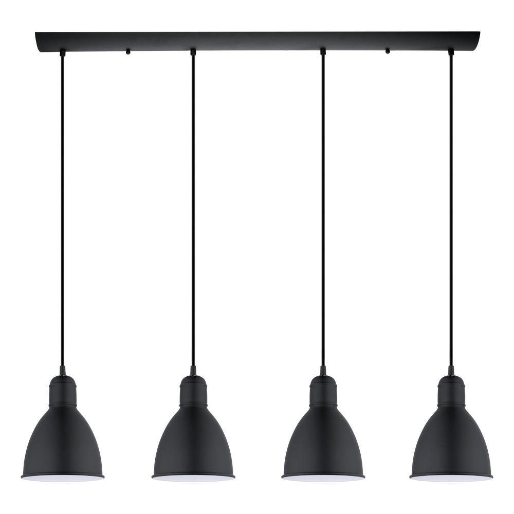 4 LT Linear Pendant w/ Black Finish & Black w/ White Shades