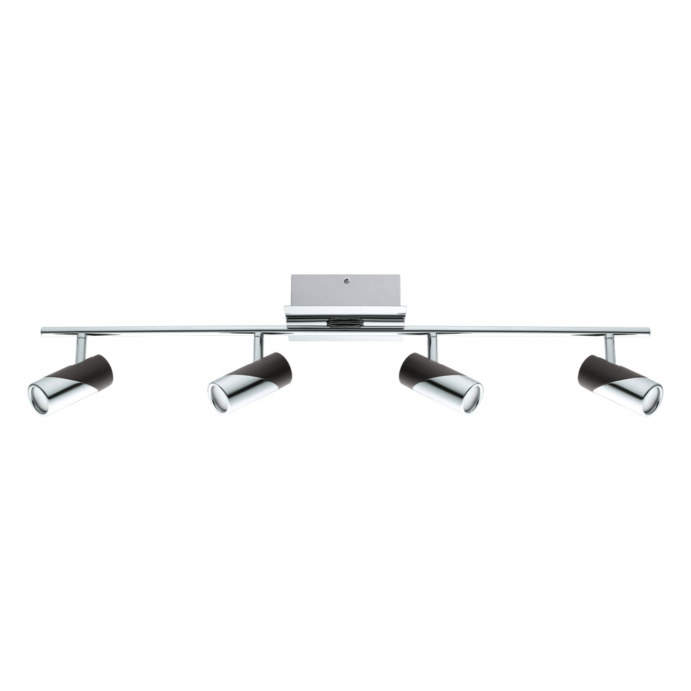 4 LT LED Track Light w/ Chrome Finish & Chrome & Black Adjustable Lamp Heads