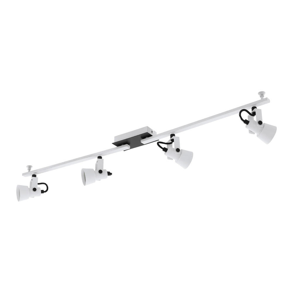 4 LT Fixed Track Light w/ White & Black Finish w/ White Adjustable Lamp Heads