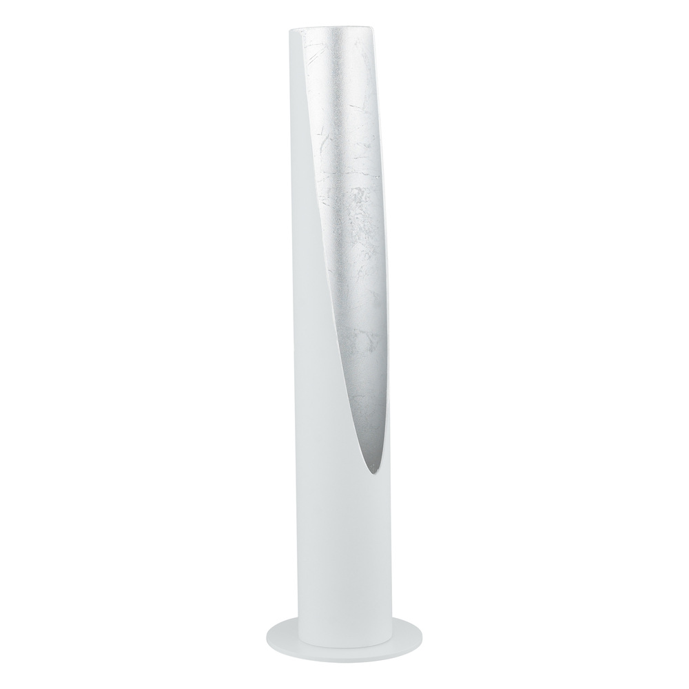 1 LT Cylinder Table Lamp w/ Matte White & Silver Interior Finish