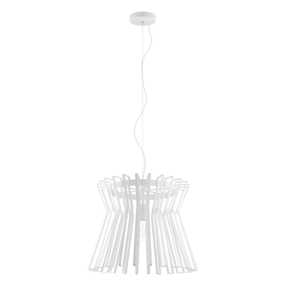 1 LT Pendant w/ White Finish & White Metal Shade