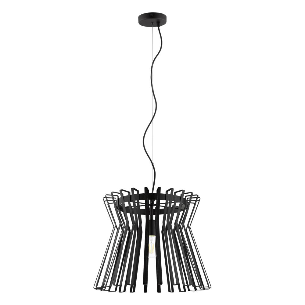 1 LT Pendant w/ Black Finish & Black Metal Shade