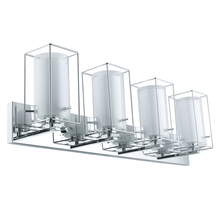 Eglo 201642A - 4 LT Bath/Vanity Light w/ Chrome Finish & Clear & White Glass Shades