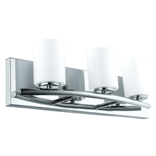 Eglo 201713A - 3 LT Bath/Vanity Light w/ Chrome Finish & White Glass Shade