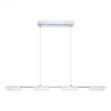 Eglo 201733A - 4 LT LED Linear Pendant w/ Chrome Finish & Satin & Clear Acrylic Shades