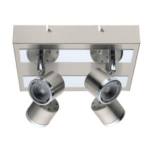 Eglo 201736A - 4 LT Integrated LED Square Ceiling Track Light w/ Matte Nickel & Chrome Finish & Adjustable Lamp Hea