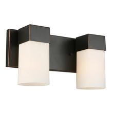 Eglo 202861A - 2 LT Bath/Vanity Light w/ Oil Rubbed Bronze Finish & Frosted Glass Shades