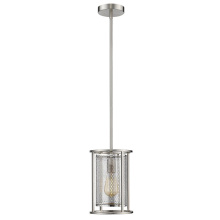 Eglo 203544A - 1 LT Mini Pendant w/ Matte Nickel Finish & Metal Cage Shade