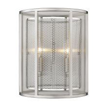 Eglo 203545A - 2 LT Wall Light w/ Matte Nickel Finish & Metal Cage Shade