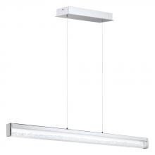 Eglo 203794A - 1 LT LED Linear Pendant w/ Chrome Finish & Clear Glass Shade w/ Clear Glass Stones