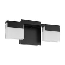 Eglo 203962A - 2 LT Integrated LED Bath/Vanity Light w/ Black Finish &  Frosted Glass Shade
