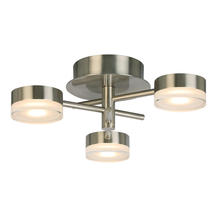 Eglo 203971A - 3 LT Integrated LED Ceiling Light w/ Brushed Nickel Finish & Satin Acrylic Shades