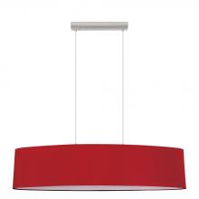 Eglo 204255A - 2 LT Pendant w/ Matte Nickel Finish & Marsala Red Oval Fabric Shade