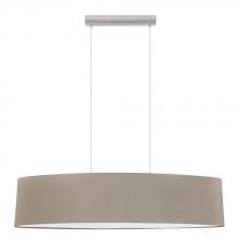 Eglo 204256A - 2 LT Pendant w/ Matte Nickel Finish & Taupe Oval Fabric Shade