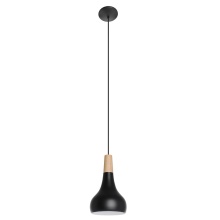 Eglo 205154A - 1 LT Pendant w/ Black Finish & Black & White Metal Shade