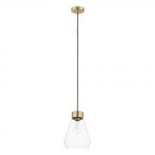 Eglo 205324A - 1 LT Pendant w/ Brushed Gold Finish & Clear Glass Shade