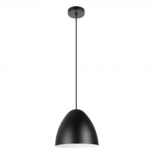 Eglo 205419A - 1 LT Pendant w/ Black Finish & Black & White Shade