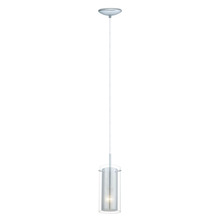Eglo 92845A - 1 LT Mini Pendant w/ Chrome Finish & Chrome Printed & Clear Glass Shade