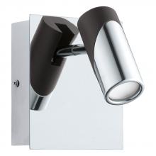 Eglo 95435A - 1 LT LED Wall Track Light w/ Chrome Finish & Chrome w/ Black Adjustable Lamp Head