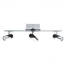 Eglo 95437A - 3 LT LED Track Light w/ Chrome Finish & Chrome & Black Adjustable Lamp Heads