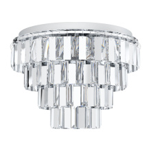 Eglo 99093A - 7 LT Four Tier Ceiling Light w/ Chrome Finish & Clear Square Glass Shades