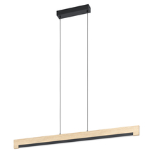 Eglo 99293A - 1 LT Integrated LED Linear Pendant Black & Wood Finish w/ White Diffuser