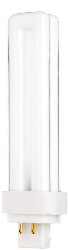 18 Watt; pin-based Compact Fluorescent; 4100K; 82 CRI; G24Q-2 (4-Pin) base; Shatter Proof
